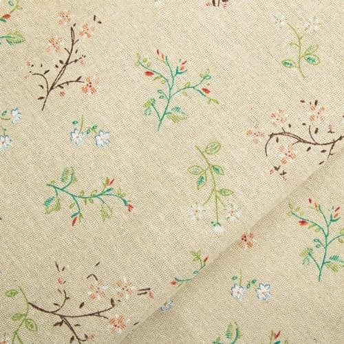 Linen Fabric Floral Pattern by The Yard Precut 1 Yard 62 Inch Width for Sewing DIY Crafting Quilting Sofa Tablecloth Curtain Cloth