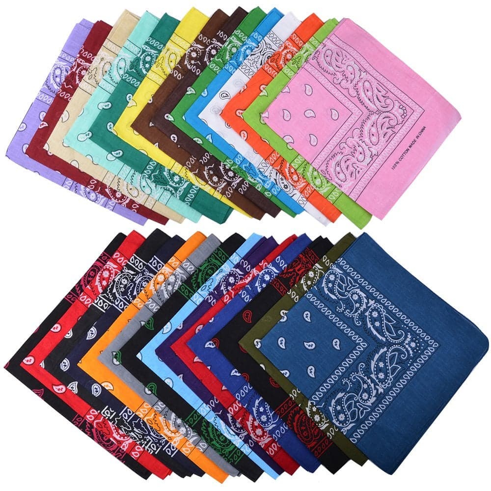 Alotpower 28 Pack Bandanas 100 Cotton Cowboy Bandanas Headband22x22 Inch