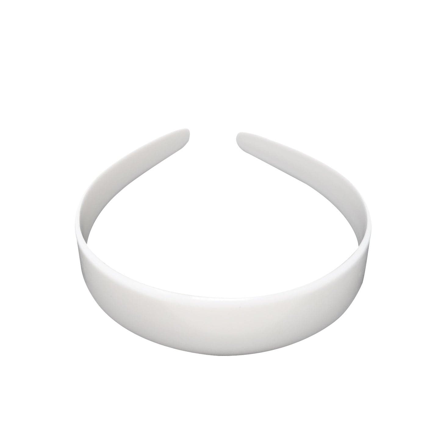 Honbay 10PCS 25mm 1 inch DIY SemiFinished Hair Hoop Plain No Teeth Plastic Craft Headbands DIY Hair Bands White