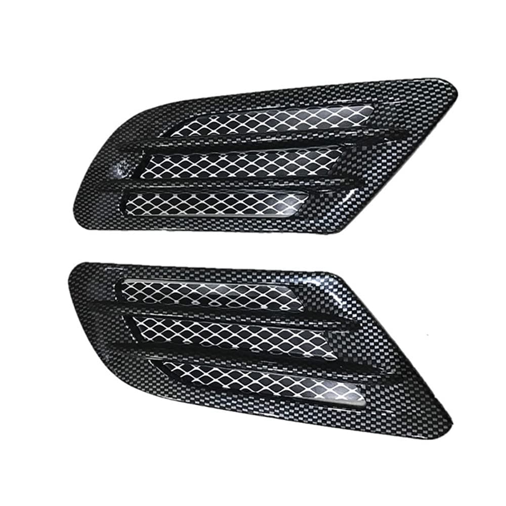 KACEPAR Exterior Car Air Flow Fender Side Vent Decoration Sticker Front Side Fender Air Vent Grille Decoration Cover Trim Universal Fit Pair Carbon Fiber