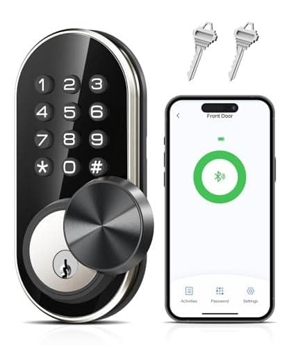 TEEHO TE341 Smart Keyless Entry Door Lock with App Control Digital Keypad Bluetooth Electronic Deadbolt with Auto Lock Easy Installation Silver