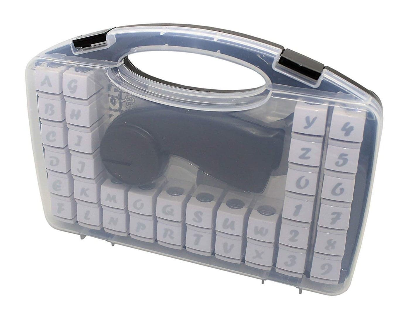 Bira Cassette Craft Punch AlphabetNumber Set 36 Piece with Handle for Paper Crafting