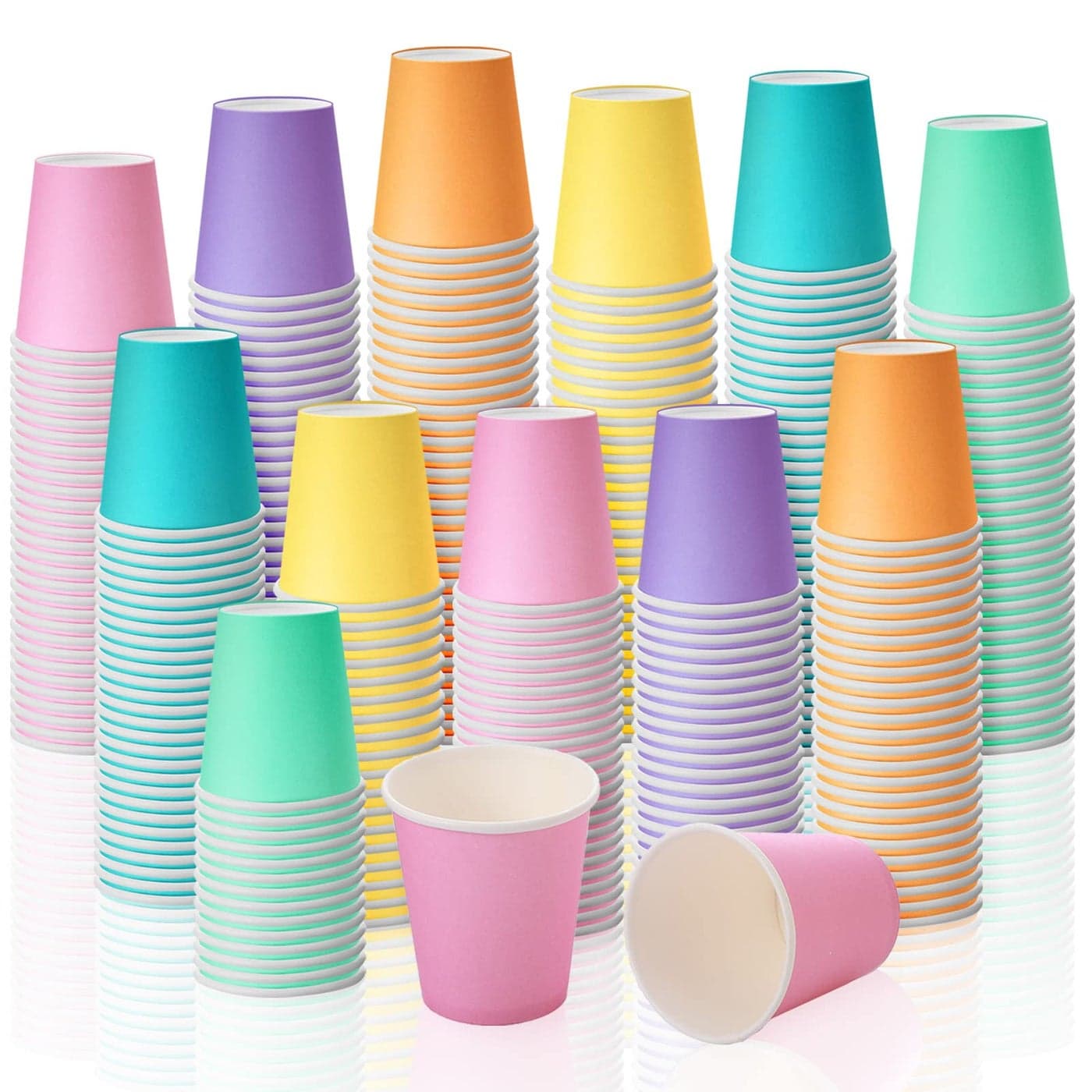 Sawysine 300 Count 3 oz Disposable Small Paper Cups Bathroom Mouthwash Espresso Snack Cups for Party Office Coffee Juice WaterMacaron