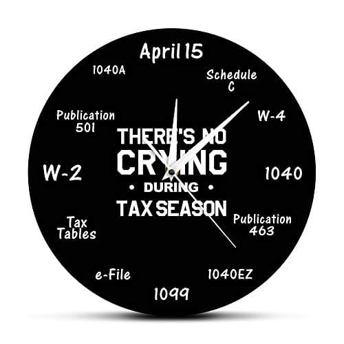The Geeky Days 12'' Accountant Clock Tax Season Wall Clock Silent Non Ticking Clock for Accounting Tax Accountant Gifts Accountant Tax Preparer Office