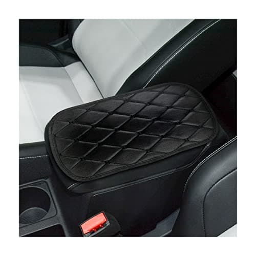 Auto Center Console Pad PU Leather Car Center Console Box Cushion Non Slip Soft Armrest Seat Box Cover Waterproof Vehicle Armrest Protector Car Accessories for SUV Car Rhombic Lattice Black