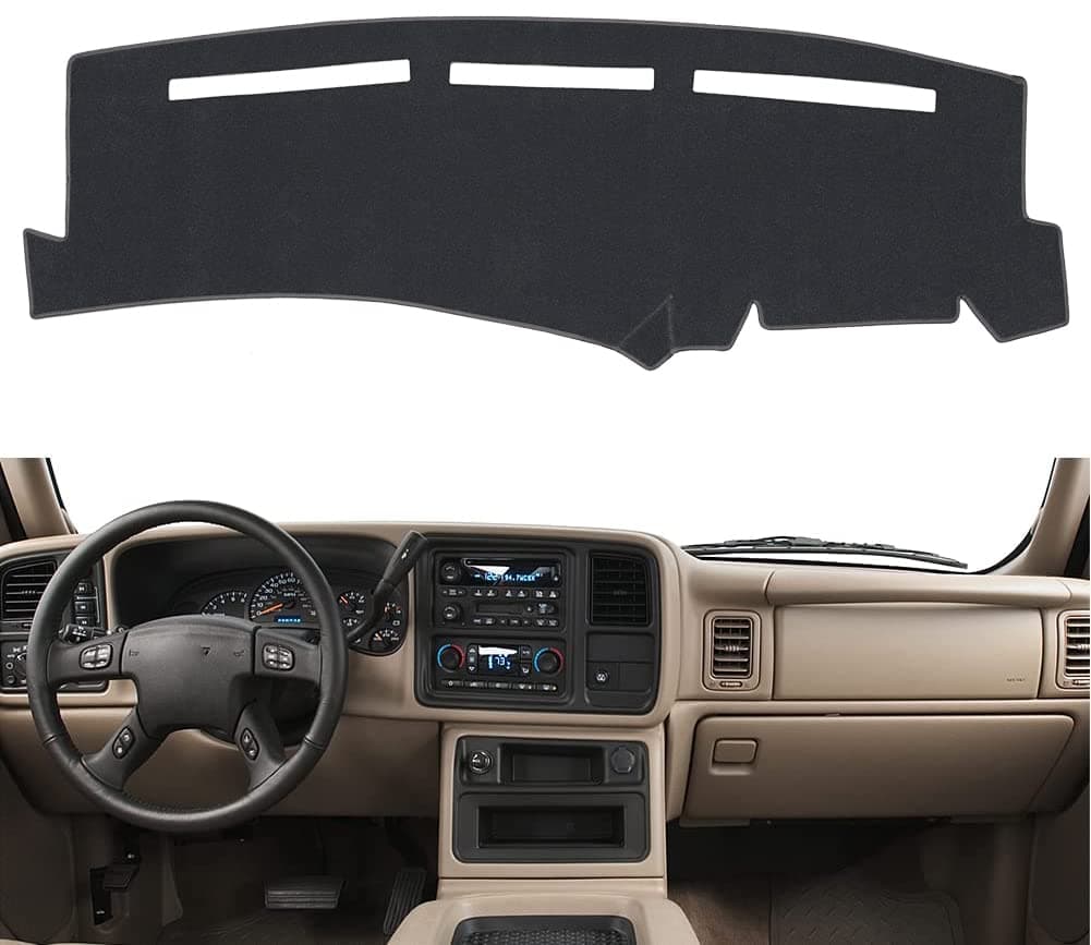 BLIBLIUNIT Dashboard Cover for Chevrolet Silverado 1500 2500 3500 1999-2006 Avalanche Chevy Tahoe Suburban GMC Sierra Yukon Dash Cover Mat(Premium Carpet, Gray)