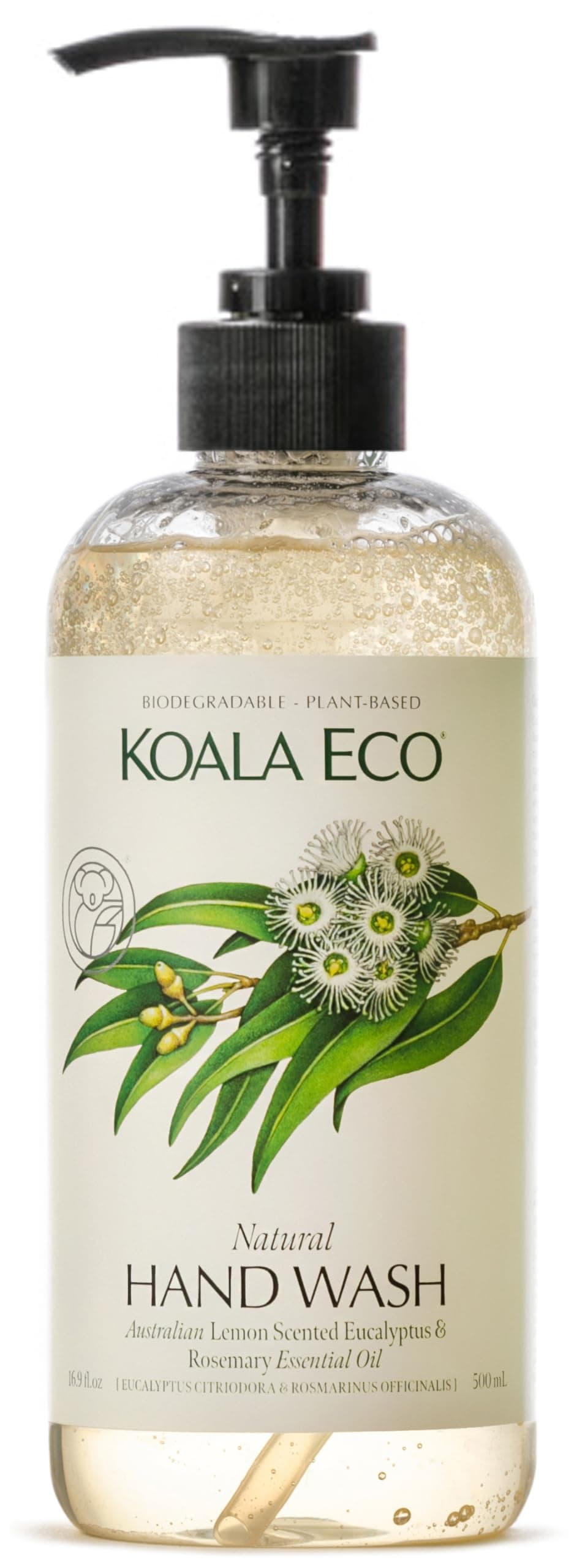 Koala Eco Natural Hand Wash PlantBased EcoFriendly with Australian Lemon Scented Eucalyptus Rosemary Essential Oil 16 oz