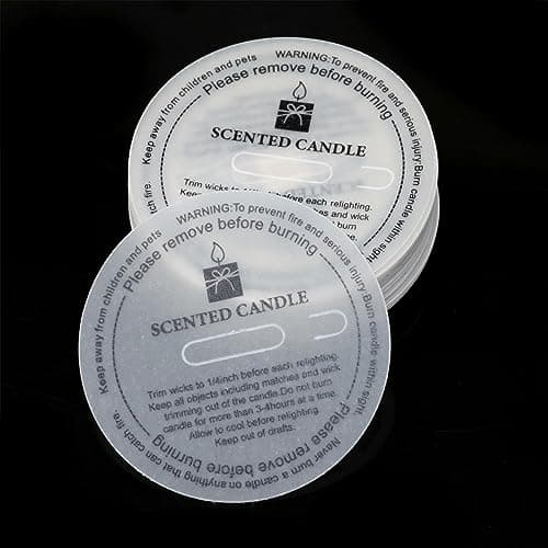 Honbay 100PCS Paper Candle Protectors - Pull Tab Lids for Craft Candle Making & Dust Protection (55mm)