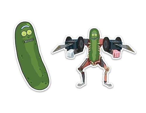 Elektroplate Officially Licensed Rick Mortys Pickle Rick Dynamic Decals Premium AutomotiveGrade Weatherproof Vinyl Stickers for Car Water Bottle Devices More Made in the USA Set of 2