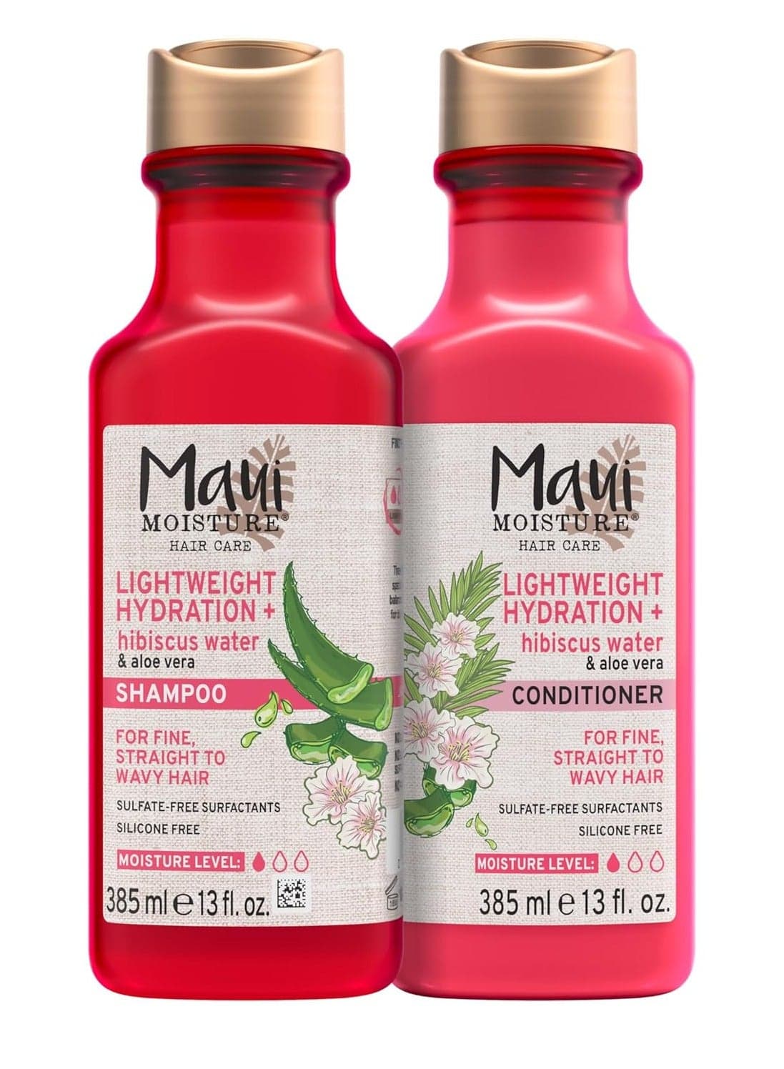 Lightweight Hydration + Hibiscus Shampoo + Conditioner for Daily Moisture, No Sulfates, 13 Fl Oz