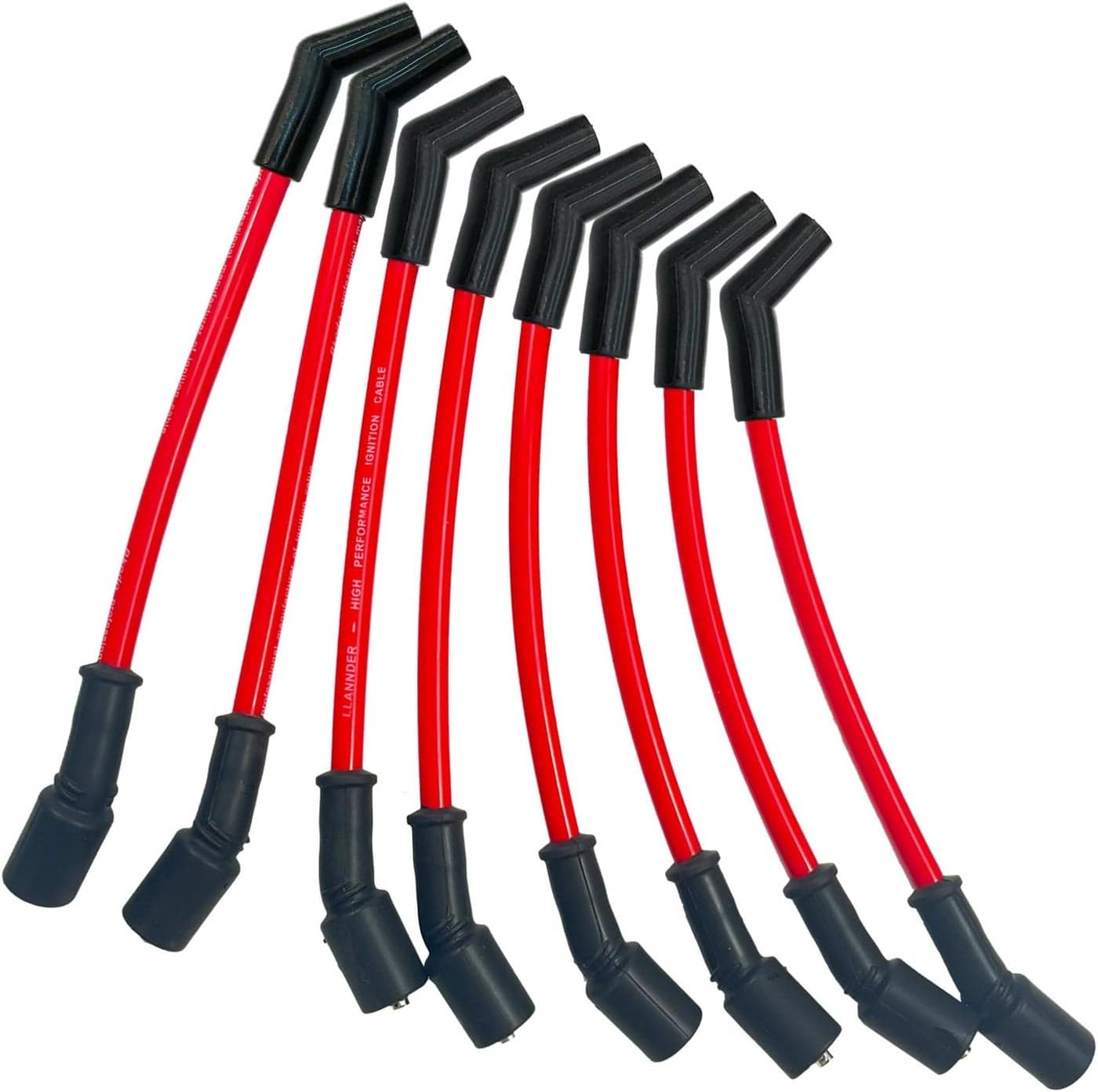 LLANNDER 8pcs 10mm High Performance Spark Plug Wire Set for Chevrolet LSx LS1 LS2 LS3 LS6 LS7 V8 Engines