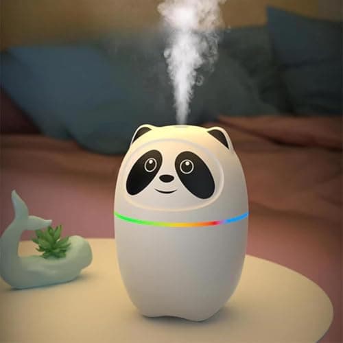 IMNISHNAY Panda Cool Mist Humidifier & Essential Oil Aroma Diffuser – Ultrasonic Quiet Air Humidifier for Room, Office, Car & Baby | Portable Moisture & Relaxing Night Light for Home (Panda)