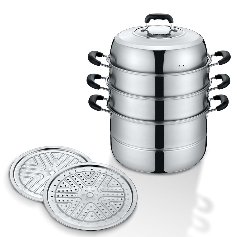 CONCORD 3 Tier Premium Stainless Steel Steamer Set 32 CM