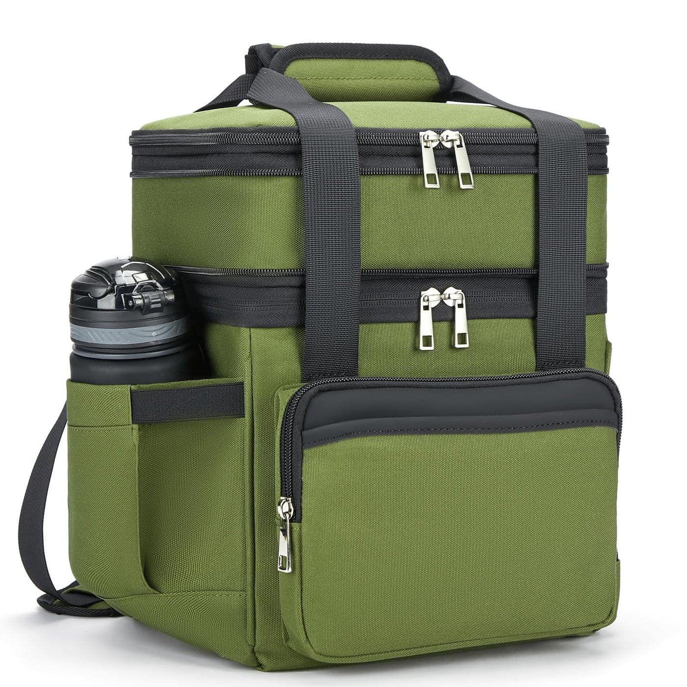 Insulated Lunch Bag Lunch Box for Men Double Deck Reusable Lunch Bag for Women Tote Cooler Bag Leakproof Soft Expandable Large Lunchbox for WorkAdultPicnicOutdoor Green15L