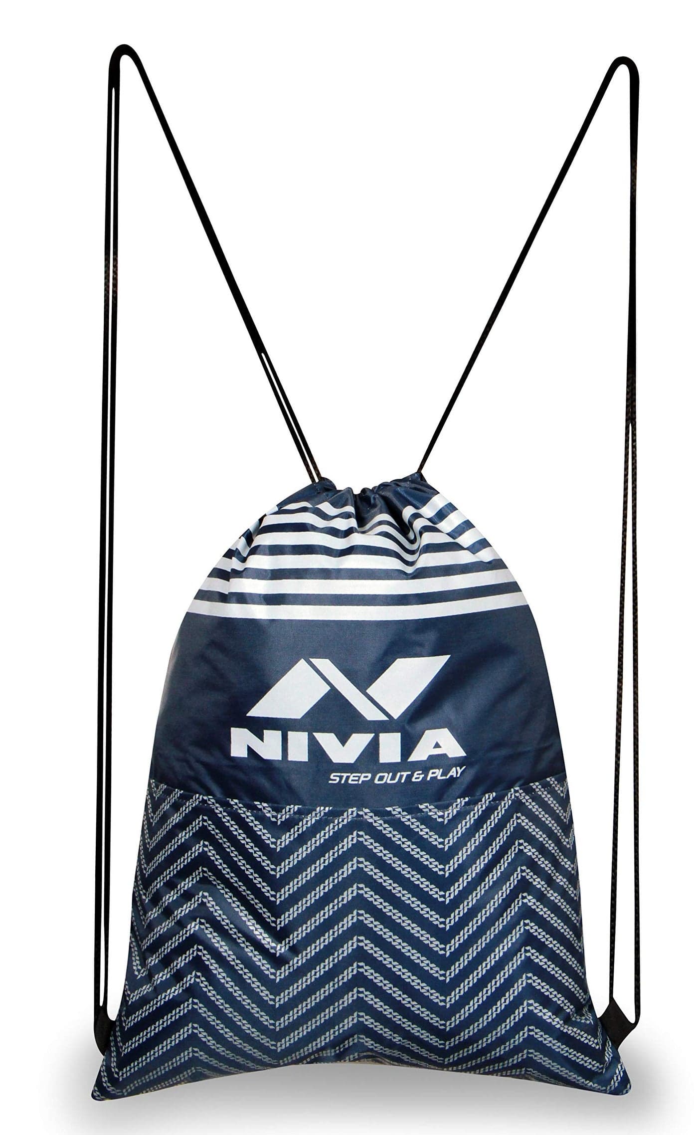 Nivia Ultra String Bag, 100D Milky Coated Water-Resistant Fabric, Lightweighted 100% Polyester Fabric, String Bag for Men & Women (Navy, Blue),Capacity-5 litres