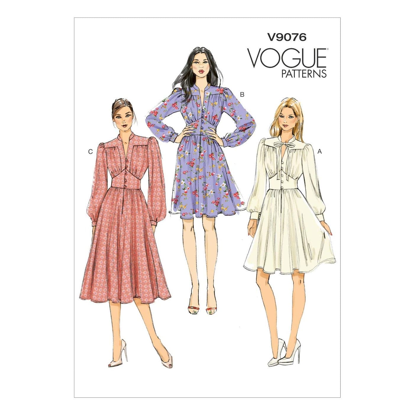 Vogue Patterns 9076 Misses DressSizes Jersey MultiColour A5 68101214