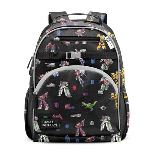 Simple Modern Large Transformers Kids Backpack for School Girls and Boys | Elementary Backpack for Teen | Fletcher Collection | Kids - 16" tall | Transformers Block Nation