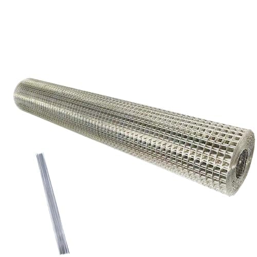 Stainless Steel Hardware Cloth Size:23Gauge 1/4inch 16inchx8Feet 304 Stainless Steel Welded Wire Mesh Supports Poultry Netting Cage Fence,Keep The Animals Out, Protecting New Plants