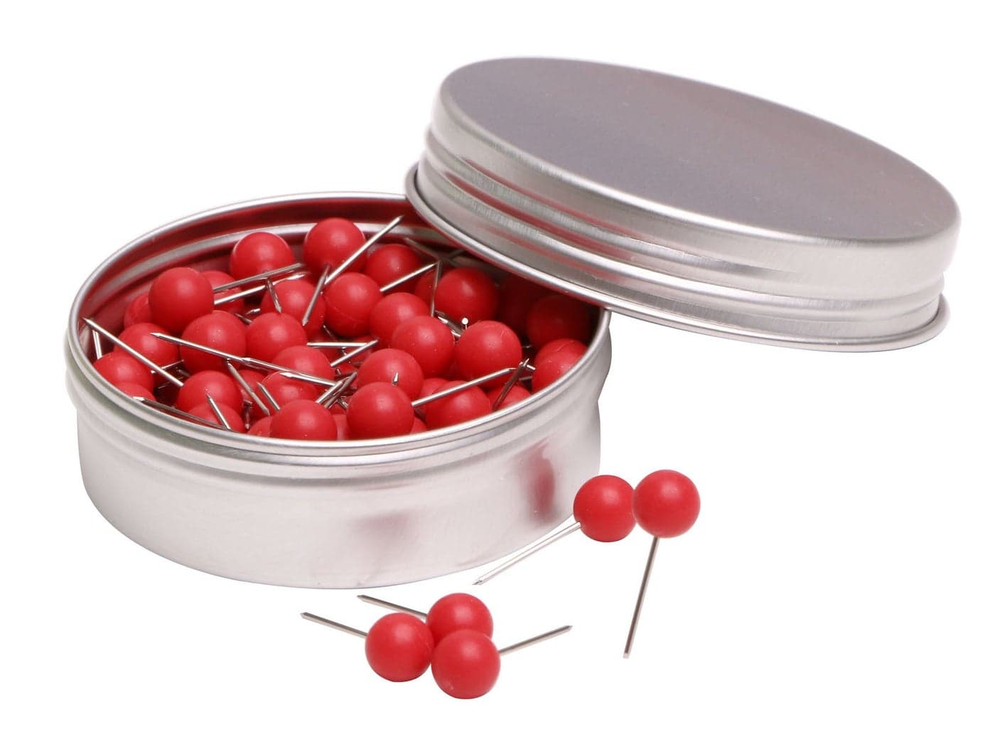 Tupalizy 100PCS 14 Inch Small Round Head Map Tacks Pins for Home Office Bulletin Cork Board Use and DIY Craft Project Red