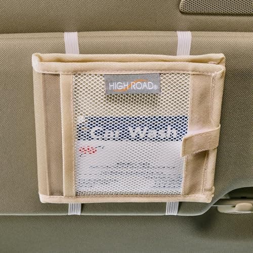 High Road Car Registration and Insurance Card Holder for Sun Visor Glove Box or Console with 2 Clear Hidden Car Document Pockets and Front Card Pocket