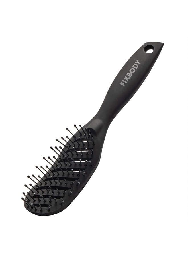 Curved Vent Hair Brush for Blow Drying, Styling and Solon, Detangling Hair Brush for Short Thick Tangles Hair, Both Men and Women, Black