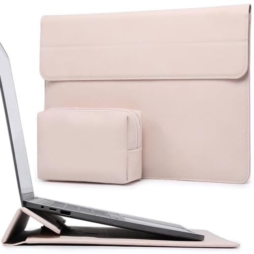 HYZUO 15-16 Inch Laptop Case Bag Sleeve with Stand Feature for MacBook Pro 16 M5/M4/M3/M2/M1 Pro/Max 2026-2019, XPS 15, MacBook Pro 15 2015-2012, Samsung Galaxy Book Flex 15, Apricot