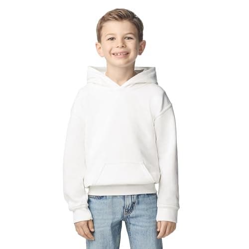 Gildan Youth, Big Kid Hoodie Sweatshirt, Style G18500B, White, X-Large