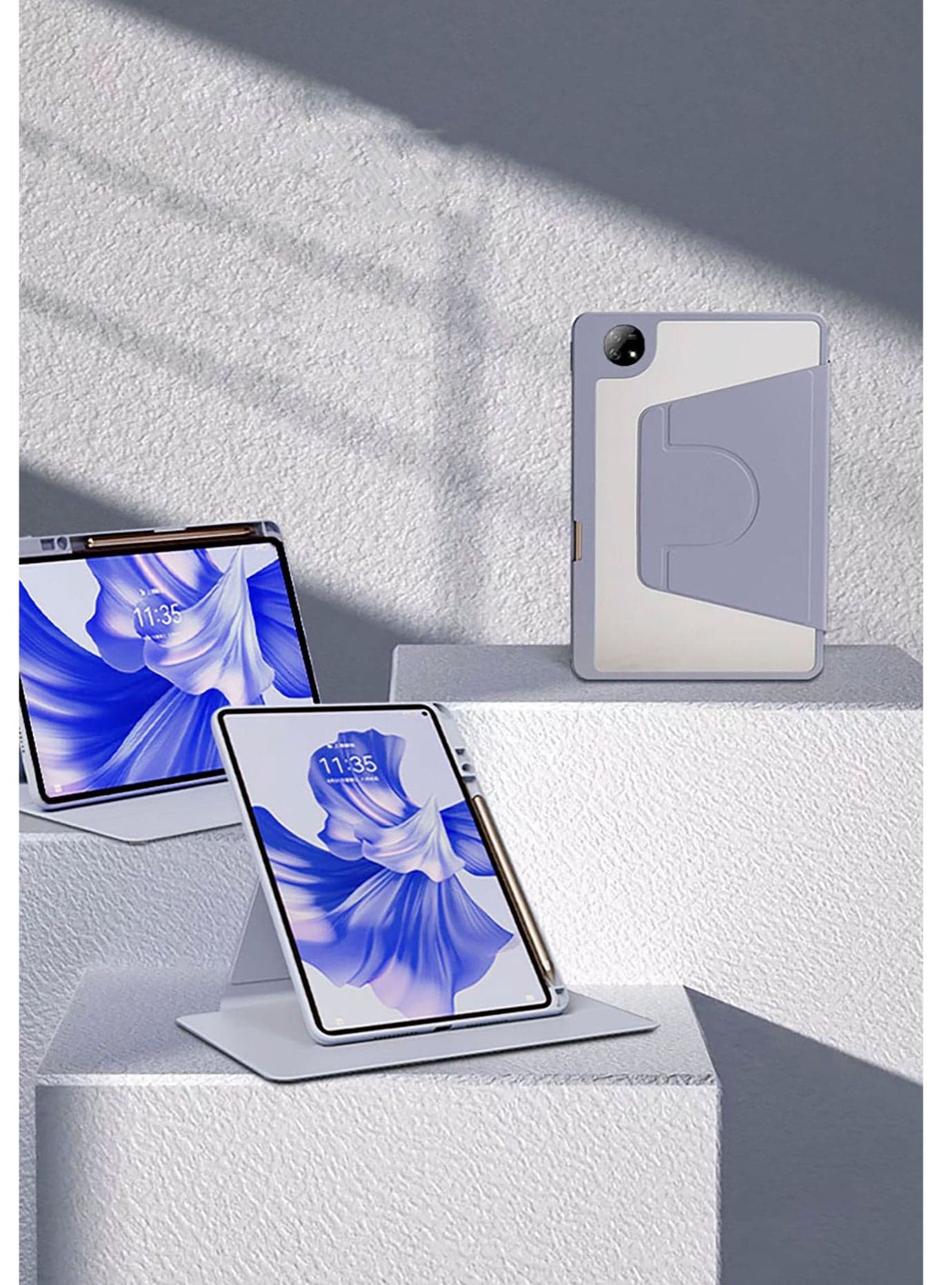 Case for VIVO pad 5 pro 13 Inch Cover with Pencil Holder, Car Wake Up / Sleep, 360 Degree Rotating Book Cases + PC Cover