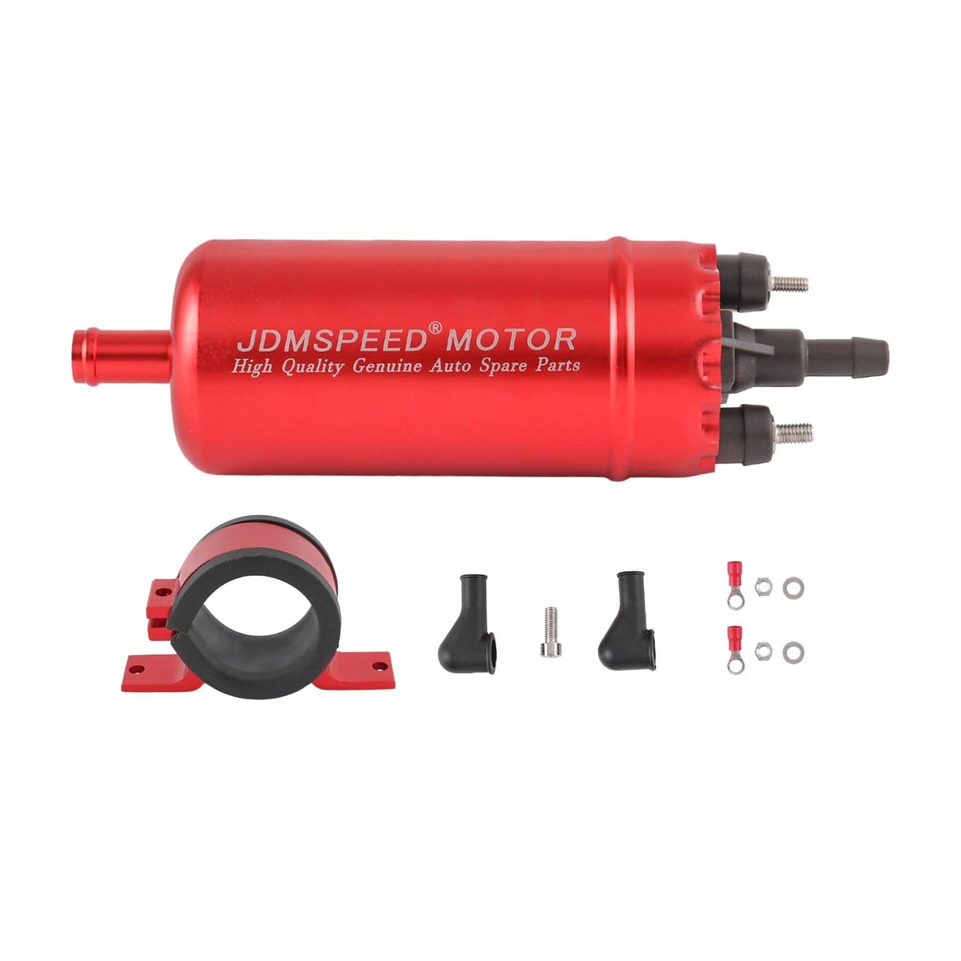 Universal External In Line Fuel Pump High Pressure With Mounting Bracket Clamp 12V Gasoline Fuel Injection Pump Replacement 0580464070 0580453911 0580463017 Red Electric Injection Systems