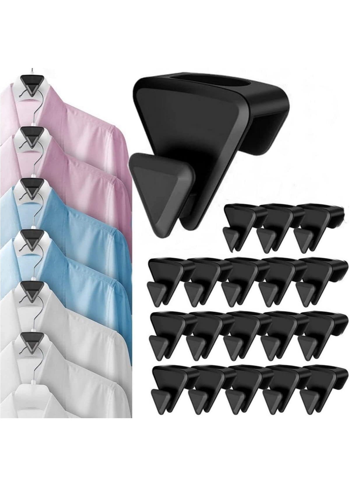18PCS Clothes Hanger Connector Hooks Hanger Hooks for Shirts Pants Jackets Heavy Coats Accessories Organizer Closet
