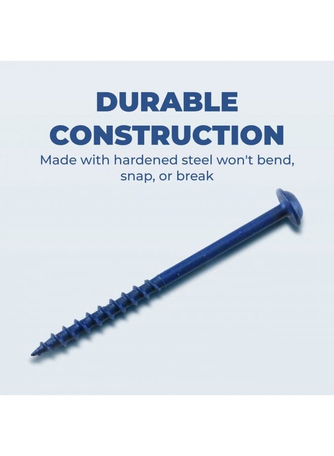 Kreg SML-C250B-250 Blue-Kote Weather Resistant Pocket Hole Screws, 2 1/2 inch, 8 Coarse, Washer Head, 250 Count