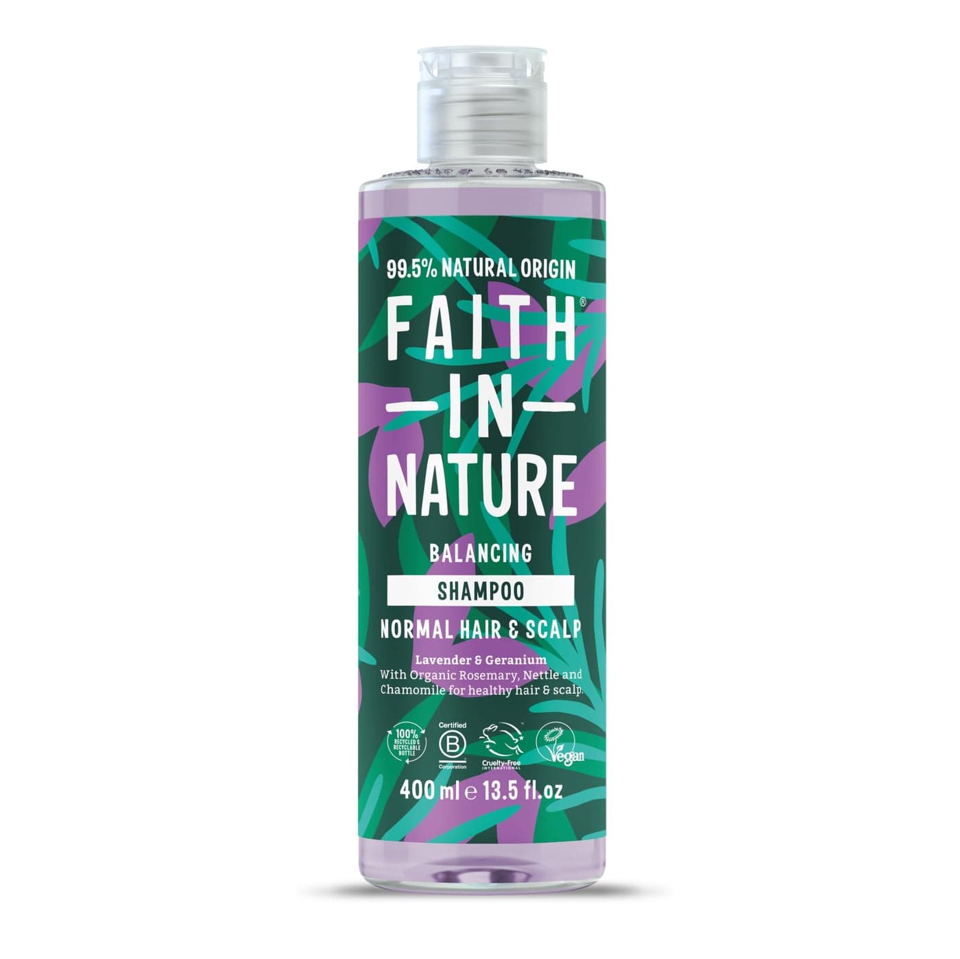 FAITH IN NATURE Natural Shampoo Vegan Cruelty Free No SLS or Parabens 135 fl oz Lavender Geranium