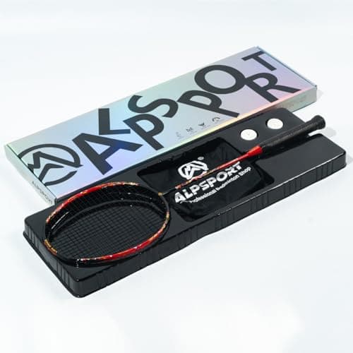 ALPSPORT Peacock 4U G5 68mm 40T Graphite Shaft Max 35LBS T800 Professional Racquet Secondary Molding Full Carbon Fiber Badminton Racket with Gift Box 1 Flannel Bag 2 Grips Tapes Red