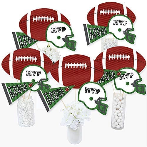 Big Dot of Happiness End Zone Football Baby Shower Birthday Party Centerpiece Sticks Table Toppers Set of 15