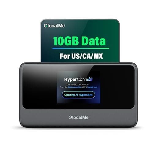 GlocalMe MeowGo G40Pro 4G Mobile Hotspot Device with 10GB USCAMX Data 30 Days Portable WiFi Hotspot for Travel in 200 Countries Pocket WiFi Hotspot No SIM Card Needed 10 Connected Devices