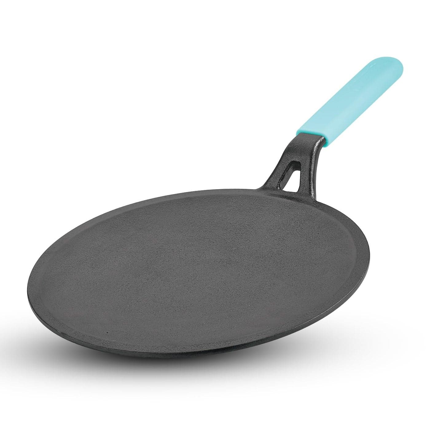 BERGNER Eco Cast Iron 26cm Roti Tawa PreSeasoned Iron Tawa for ChapatiPhulka Even Heat Distributor Retains Heat to Enhance Flavor Comes with Silicone Sleeve Induction Base and Gas Stove Ready