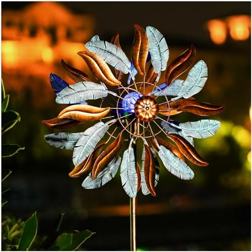 Lariander Solar Wind Spinners 87 Inch Extra Large Metal for Yard, Garden Decor Yard Art Windmills for Outdoor