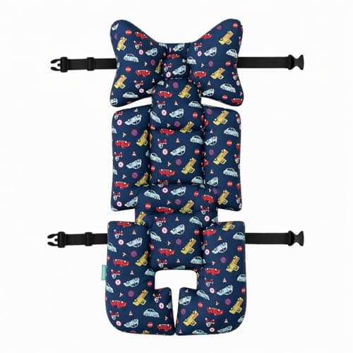 Motherly Baby Stroller Seat Cushion | Reversible and Universal Fit Pad for Strollers, High Chairs, Car Seats & Rockers | Soft, Breathable Pram Liner with Secure Straps & Safety Belt Slot