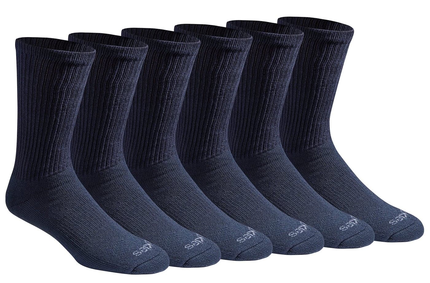 Dickies Mens DriTech Essential Moisture Control Crew Socks Multipack Essential Worker Navy 6 Pairs Medium