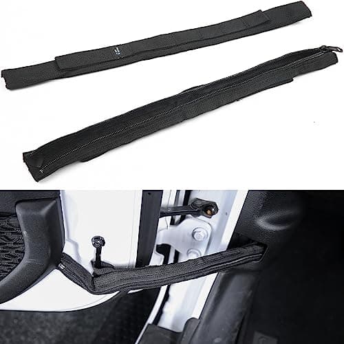 JOYTUTUS Door Limiting Straps Compatible with 1996-2024 Wrangler CJ YJ TJ JK JL, Heavy Duty Strong Adjustable Check Strap with Wire Protecting Harness, 2 Pack