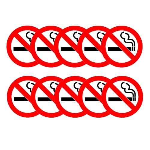Haobase 10 Pcs No Smoking Sign Self Adhesive Vinyl Sticker 7 cm x 7 cm