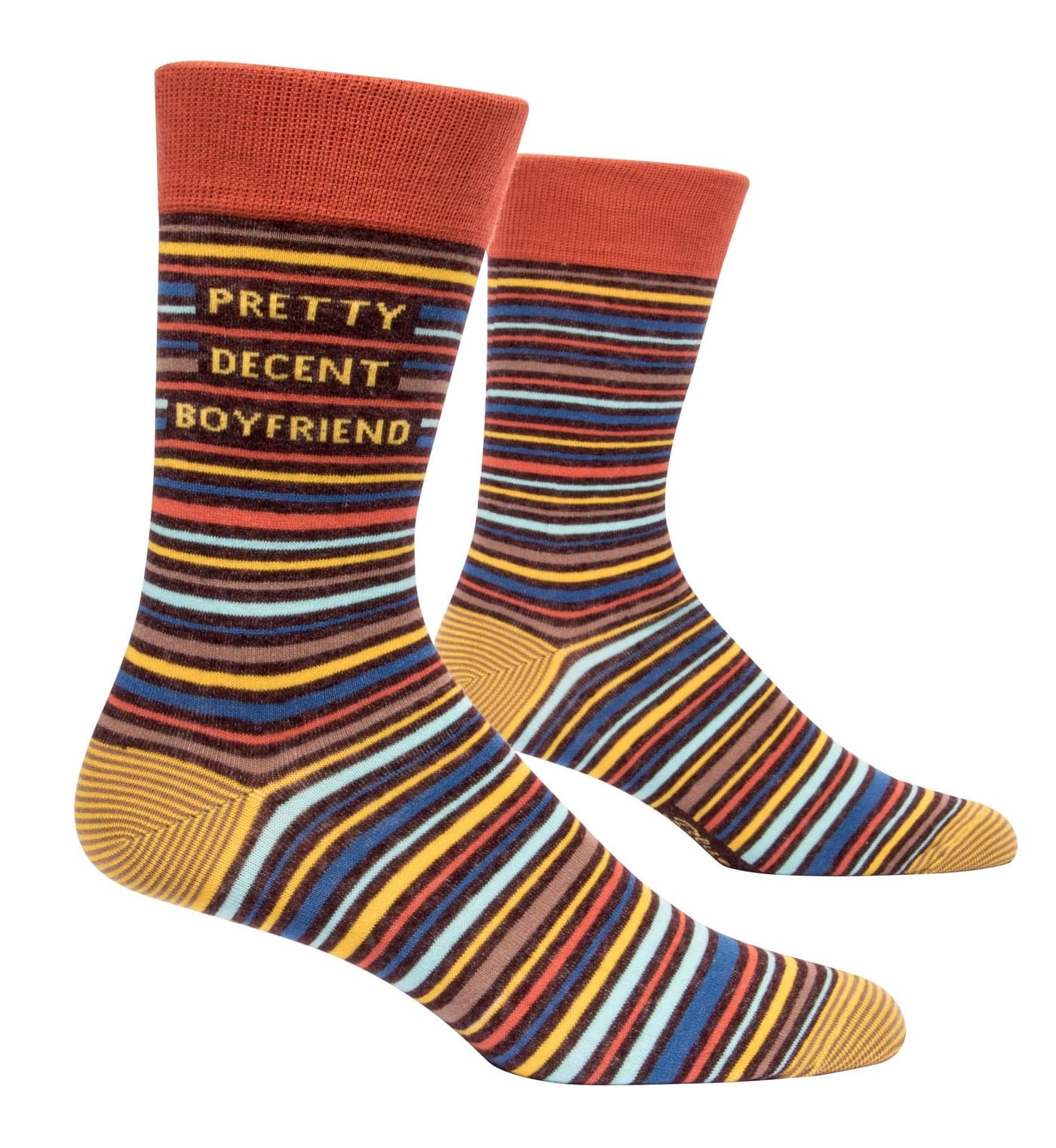Blue Q Men's Funny Novelty Crazy Crew Socks with Sayings (fit shoe size 7-12)