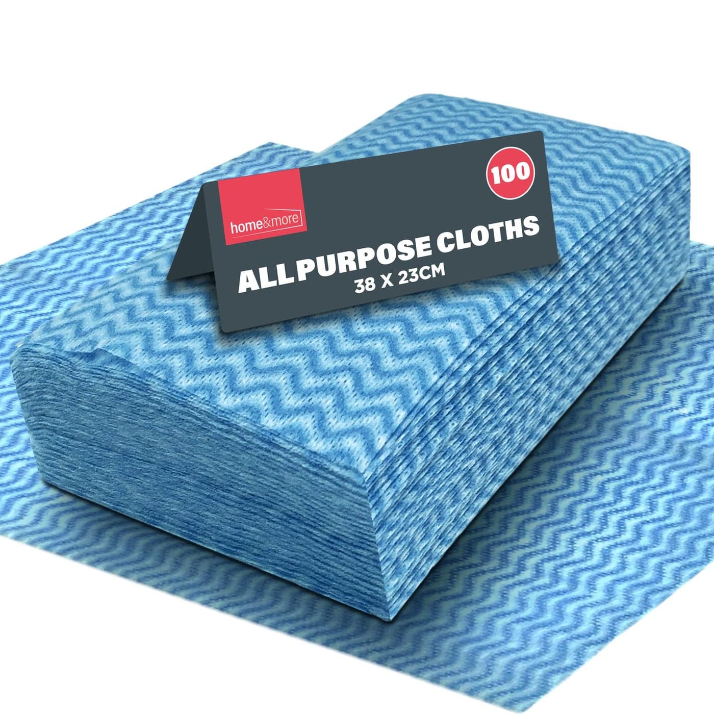 SOL 100pk All Purpose Cloths 38x23cm Disposable Cleaning J Cloths Blue Soft Absorbent Gentle Reusable for Household and Professional Cleaning Ideal for Polishing Dusting Washing Dishes