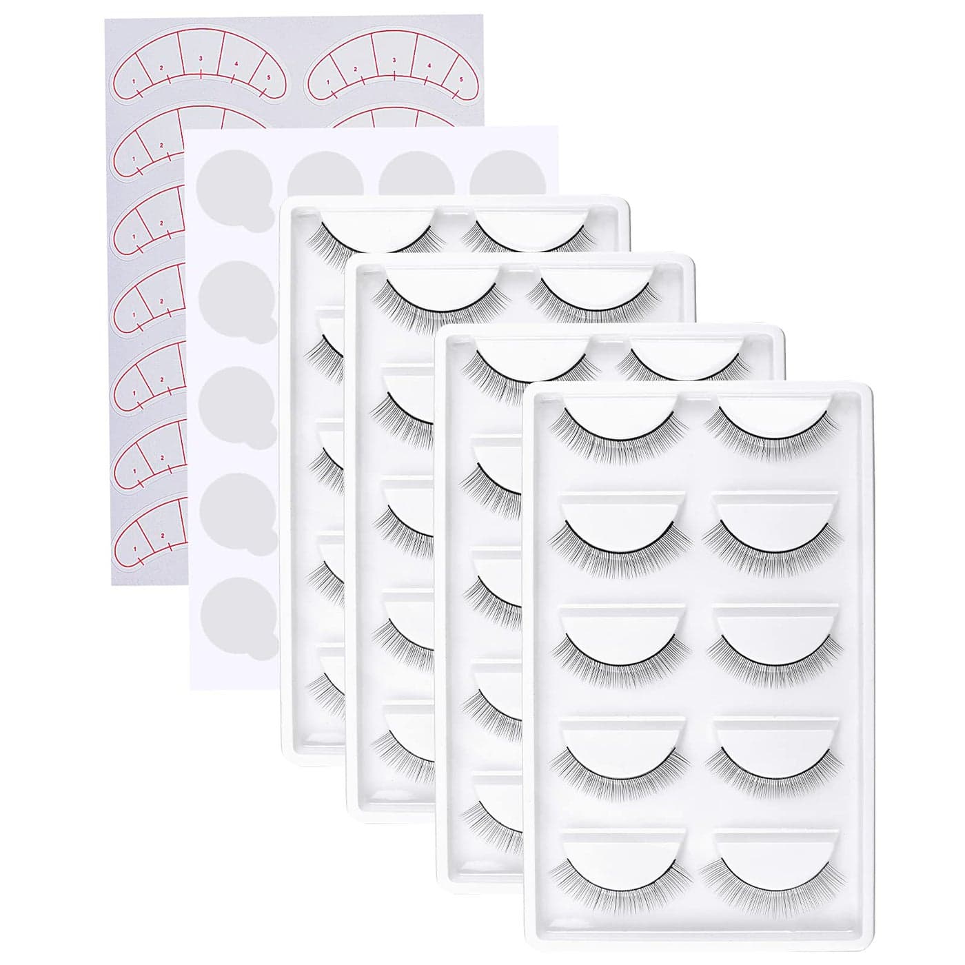 Fenshine 20 Paris Practice Eyelashes for Lash Extensions SuppliesTraining Lashes Selfadhesive Practice Lashes for Training Eyelash Extension Makeup Beginners