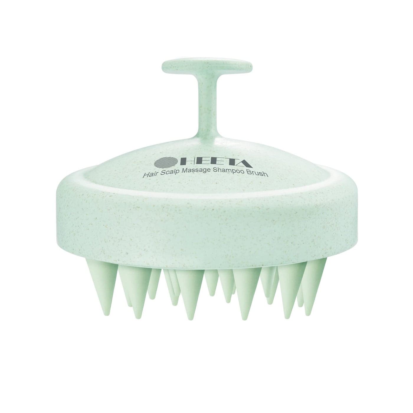 HEETA Scalp Massager Hair Growth Soft Silicone Scalp Scrubber Shampoo Brush for Exfoliation Dandruff Removal Head Massage Stress Relax Wet Dry Use for Thick Thin Hair Care Wheat Straw Green