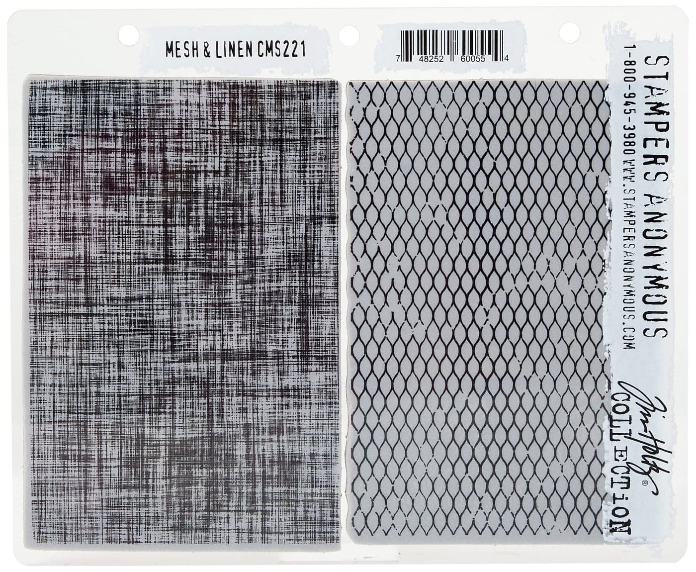 Stampers Anonymous_AGW Mesh and Linen Cling Mounted Stamp, Grey,Extra_Large