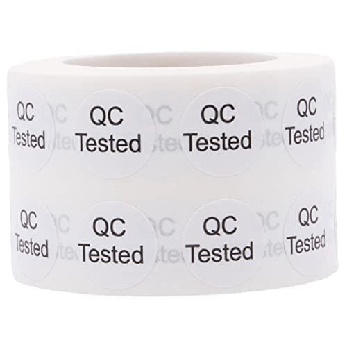 Quality Control QC Tested Stickers, 1/2 Inch Round, 1000 Labels on a Roll