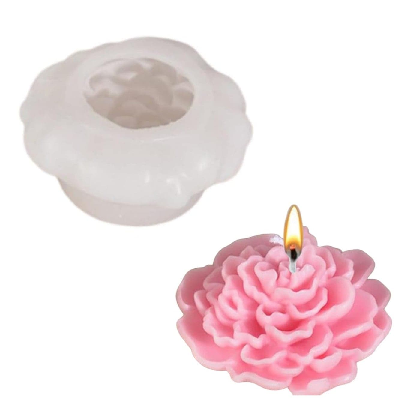 Shoppeecity Lotus Flower Candle Molds Lotus Flower Mold Lotus Flower Silicone Molds for Candle Making Candle Home Decorate Mold Aromatherapy Soap Gypsum Candles Resin Clay Craft and DIY Gifts Lotus D