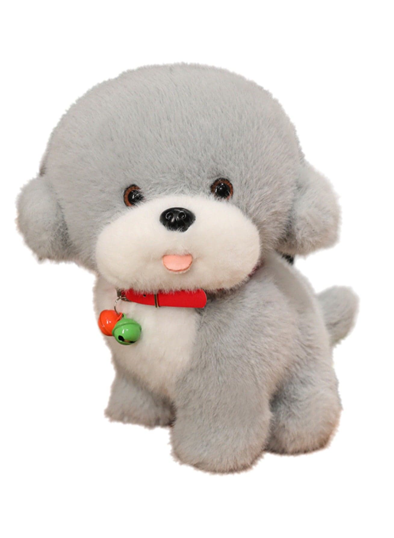 25 CM Cute Simulation Dog Plush Toy Soft Stuffed Cartoon Animal Doll For Girls And Boys All Ages Gift (Grey)