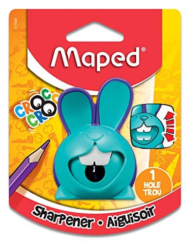 Maped Croc Innovation 1 Hole Pencil Sharpener - Sharpening on-the-go - Efficient, Sharp Finish - Unique Rabbit Design - Assorted Colors